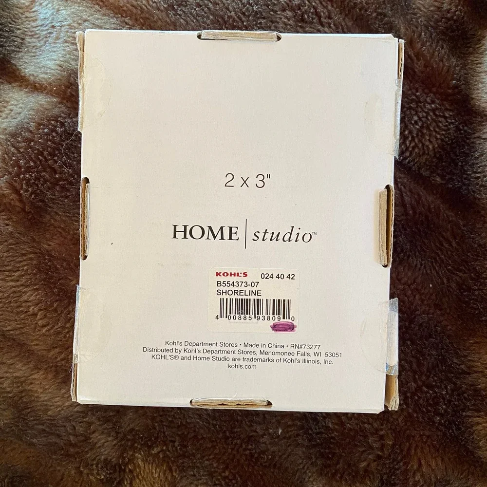 NIB Home‎ Studio Shoreline Collection 2”x3” Beachy Seashells Mini Photo Frame
